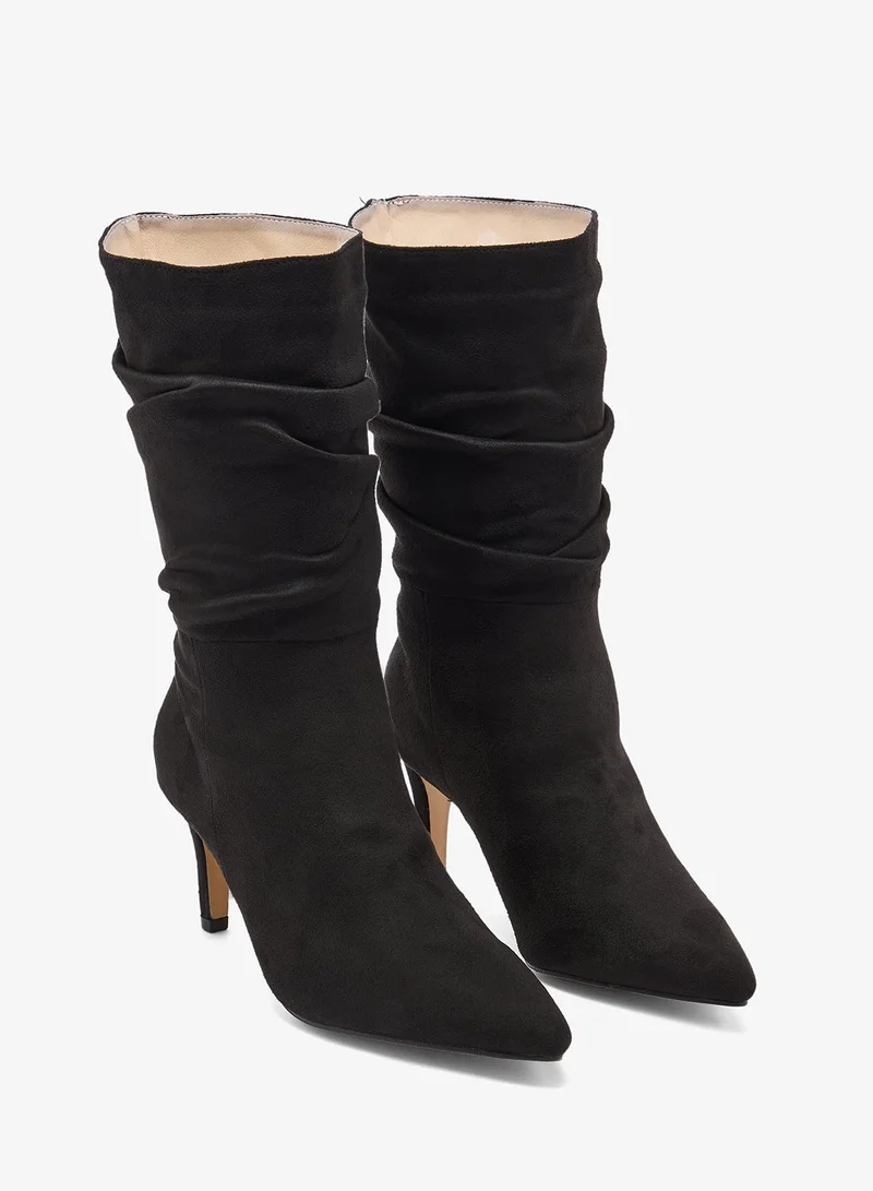 Ginger Black Pointed Toe Slouched Ankle Boots for Women | Best Price UAE